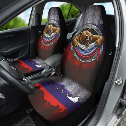 Russia Flag Angry Bear Amazing Decor Gift Present Car Seat Covers