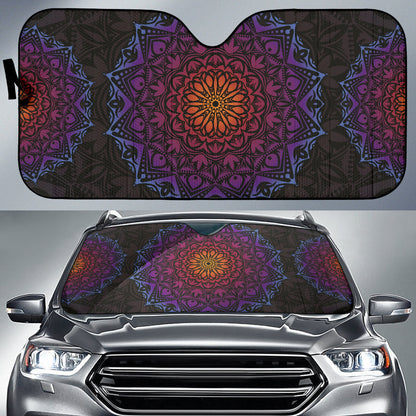 Purple Mandala Circle Car Auto Sun Shades