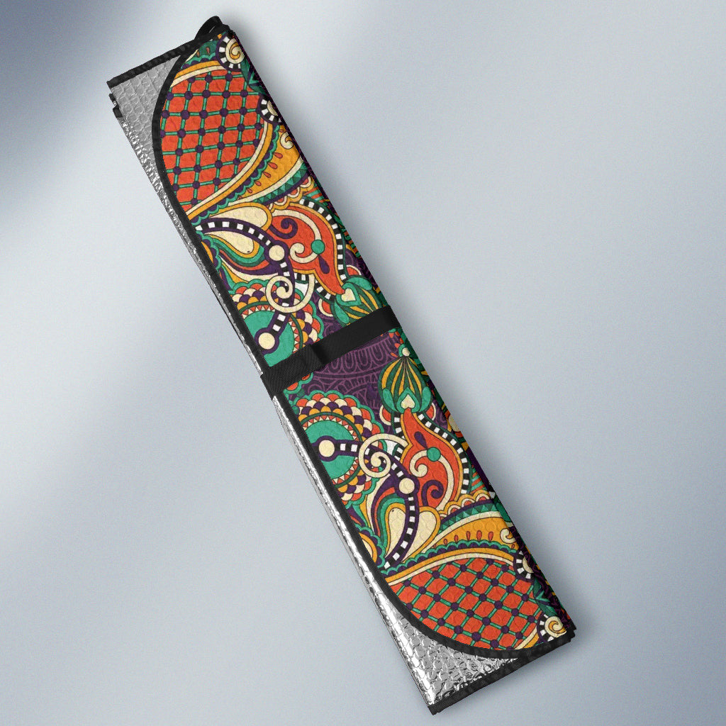 Purple Peace Symbol Mandala Hippie Car Auto Sun Shades