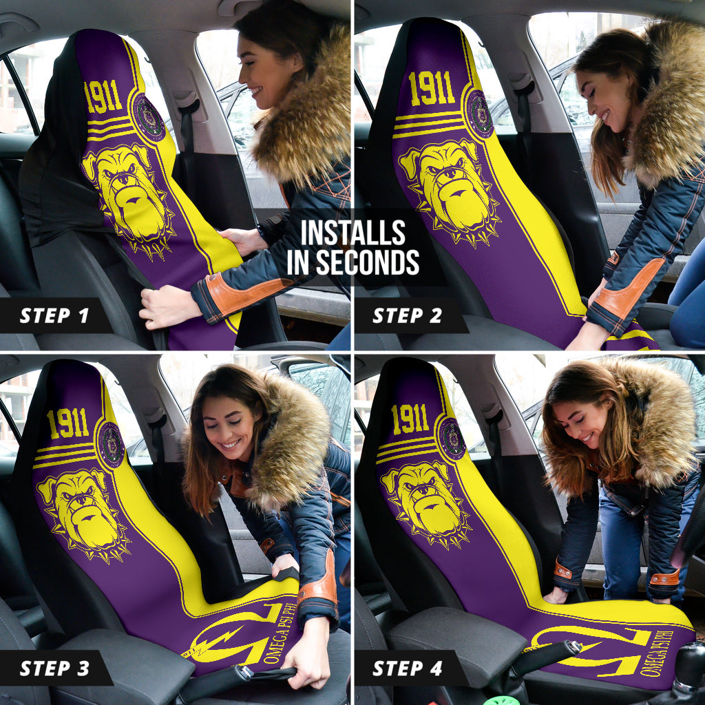 Omega Psi Phi Bulldog Style Car Seat Covers