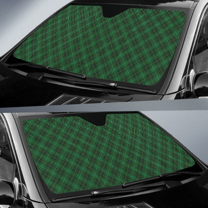 Green Plaid Pattern Car Auto Sun Shades
