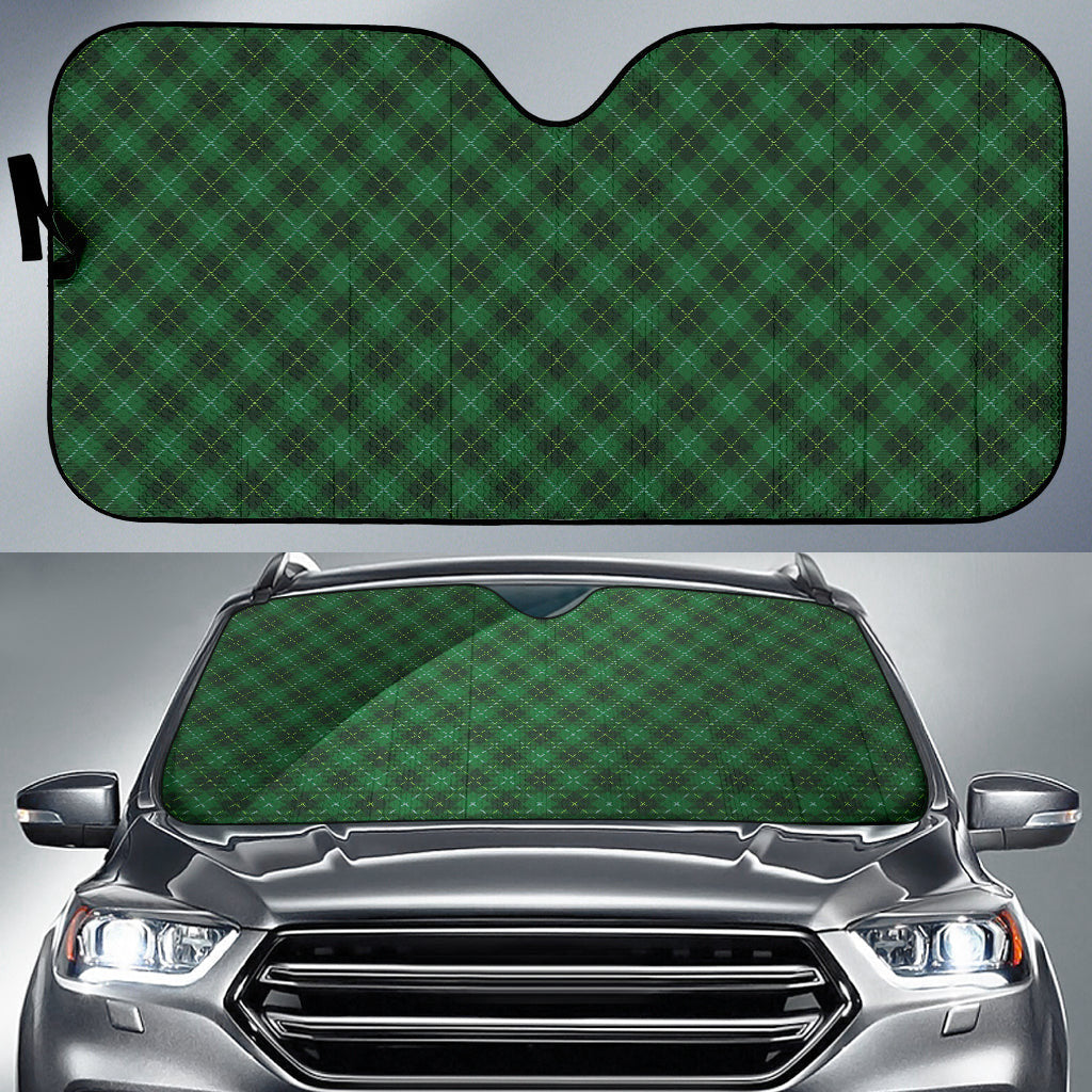 Green Plaid Pattern Car Auto Sun Shades