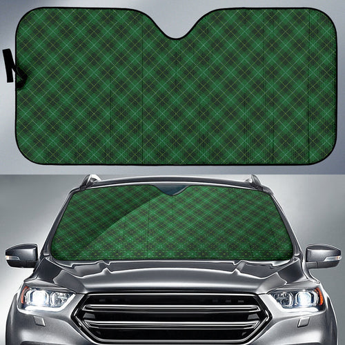 Green Plaid Pattern Car Auto Sun Shades