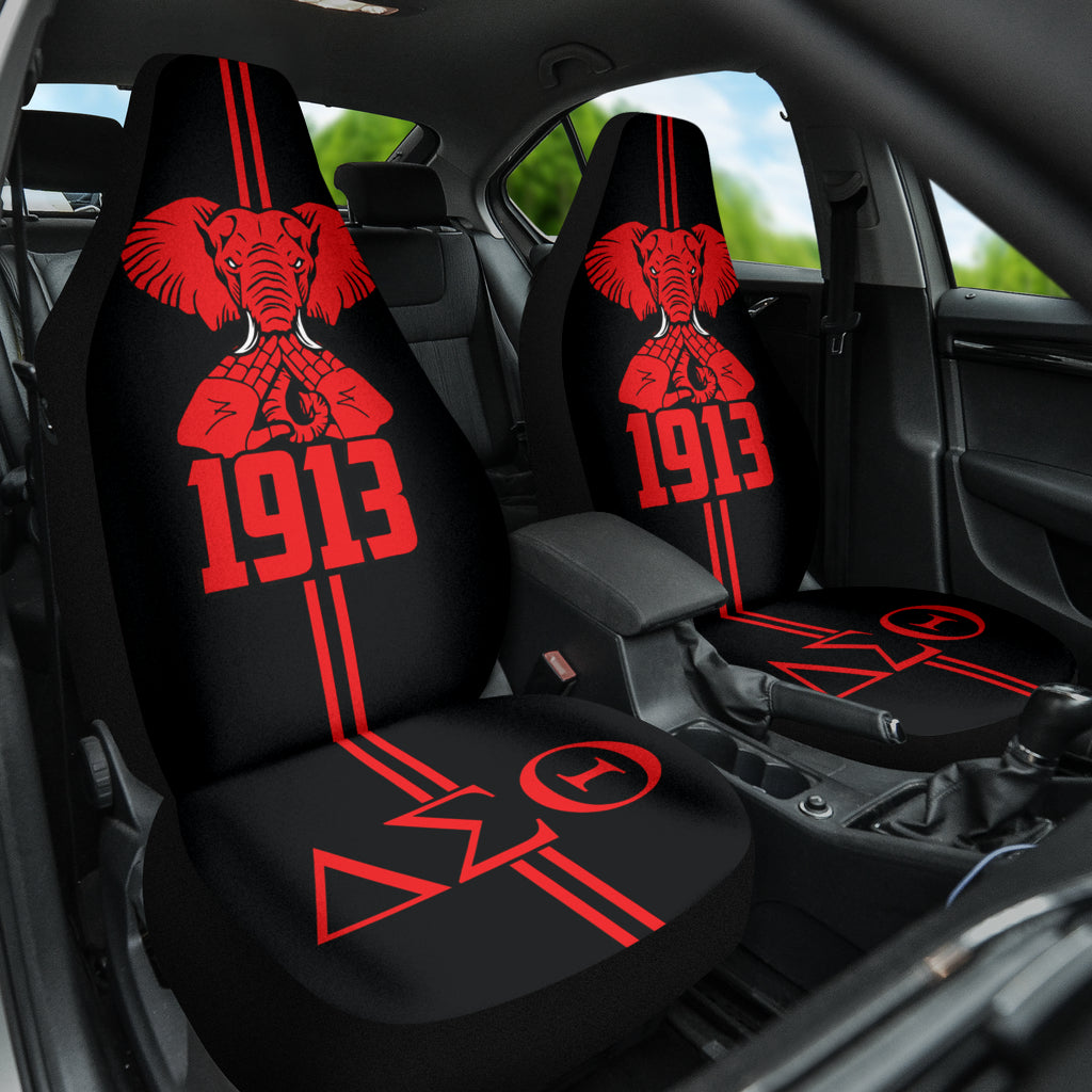 Delta Sigma Theta Elephant Symbol Black Car Auto Seat Covers