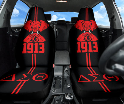 Delta Sigma Theta Elephant Symbol Black Car Auto Seat Covers