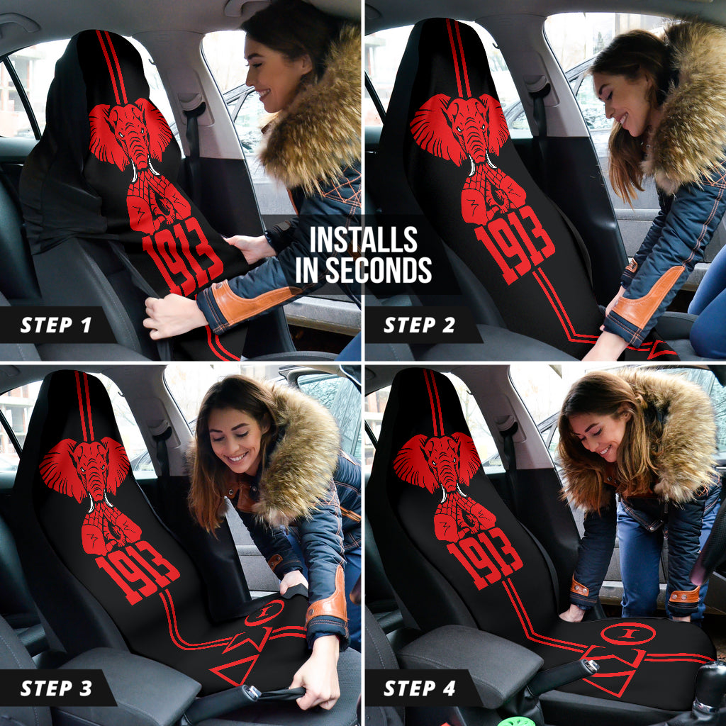Delta Sigma Theta Elephant Symbol Black Car Auto Seat Covers