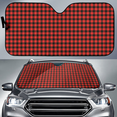 Red Plaid Pattern Car Auto Sun Shades