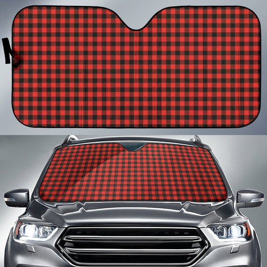 Red Plaid Pattern Car Auto Sun Shades