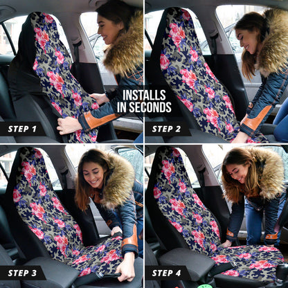 Pink Rose Camo Car Auto Seat Covers