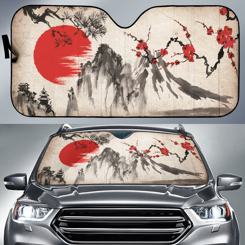 Japan Mountain Landscape Car Auto Sun Shades