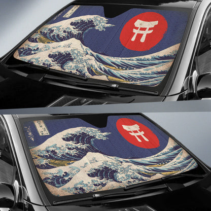 Japan Waves Art Gift Car Auto Sun Shades