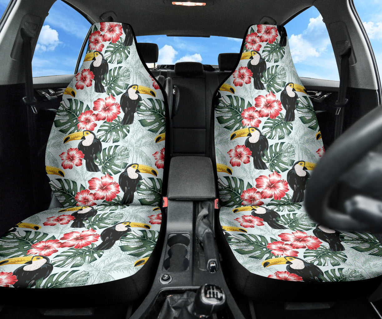 Hibicus Toucan Vintage Car Seat Covers
