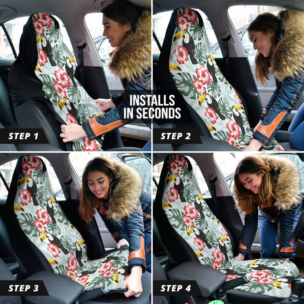 Hibicus Toucan Vintage Car Seat Covers