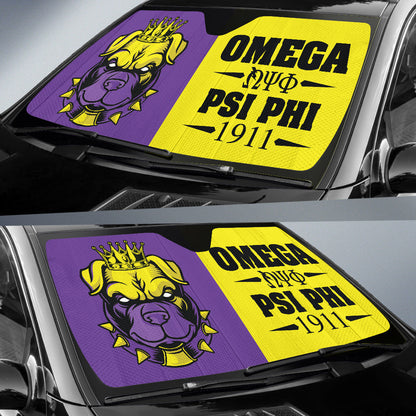Omega Psi Phi Royal Bulldog Car Auto Sun Shades
