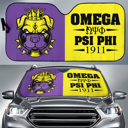 Omega Psi Phi Royal Bulldog Car Auto Sun Shades