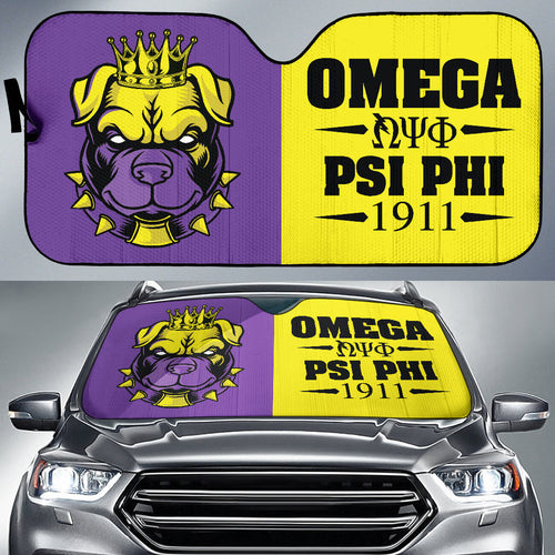 Omega Psi Phi Royal Bulldog Car Auto Sun Shades