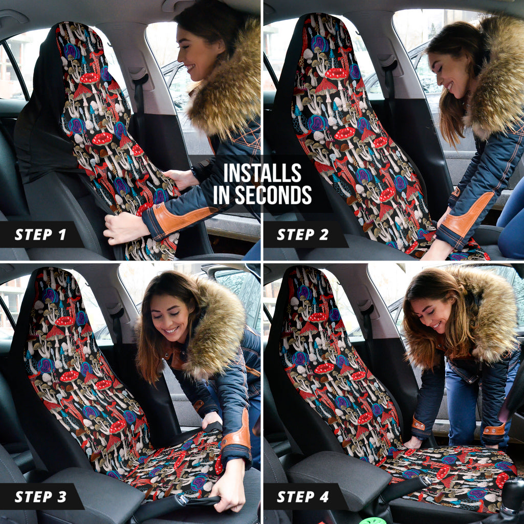 Mushroom Colorful Car Seat Covers