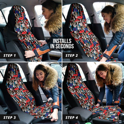 Mushroom Colorful Car Seat Covers