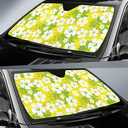 Yellow Aloha Flowers Car Auto Sun Shades