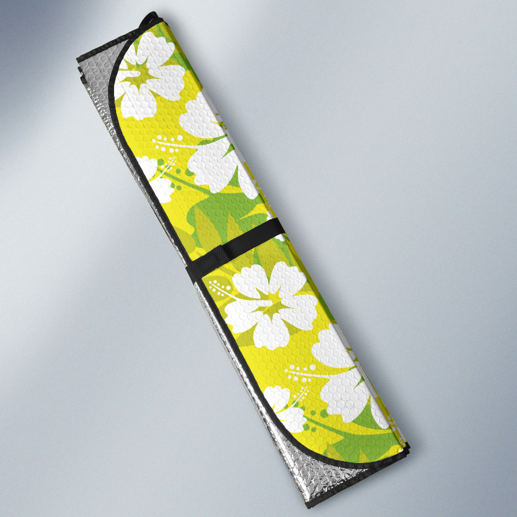 Yellow Aloha Flowers Car Auto Sun Shades