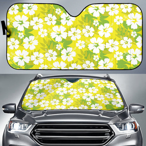 Yellow Aloha Flowers Car Auto Sun Shades