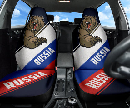 Russia Flag Fury Bear Amazing Decor Gift Idea Car Seat Covers