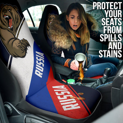 Russia Flag Fury Bear Amazing Decor Gift Idea Car Seat Covers
