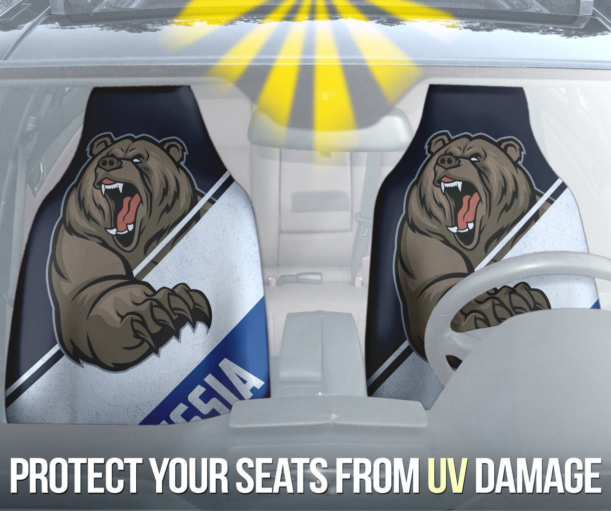 Russia Flag Fury Bear Amazing Decor Gift Idea Car Seat Covers