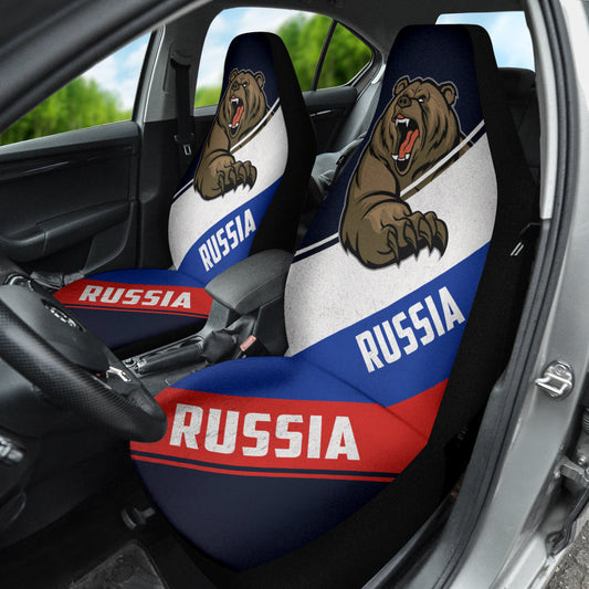 Russia Flag Fury Bear Amazing Decor Gift Idea Car Seat Covers