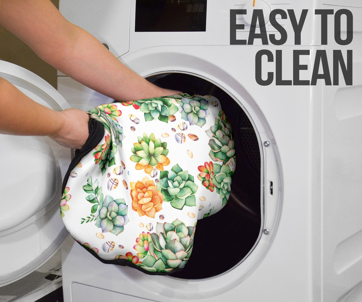 Succulent Natural Watercolor White Background Car Seat Covers