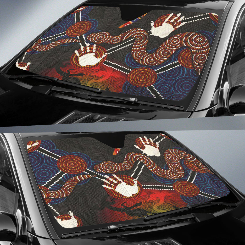 Australian Boomerang And Snake Indigenous Car Auto Sun Shades