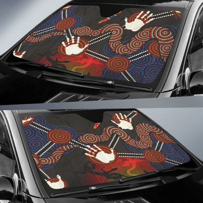 Australian Boomerang And Snake Indigenous Car Auto Sun Shades