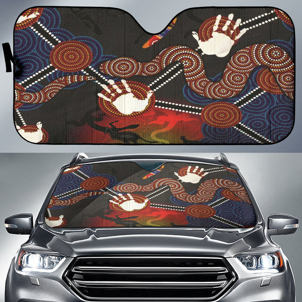 Australian Boomerang And Snake Indigenous Car Auto Sun Shades