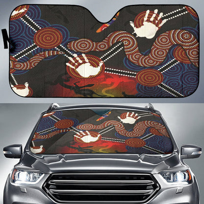 Australian Boomerang And Snake Indigenous Car Auto Sun Shades
