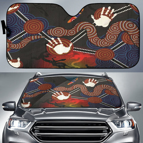Australian Boomerang And Snake Indigenous Car Auto Sun Shades