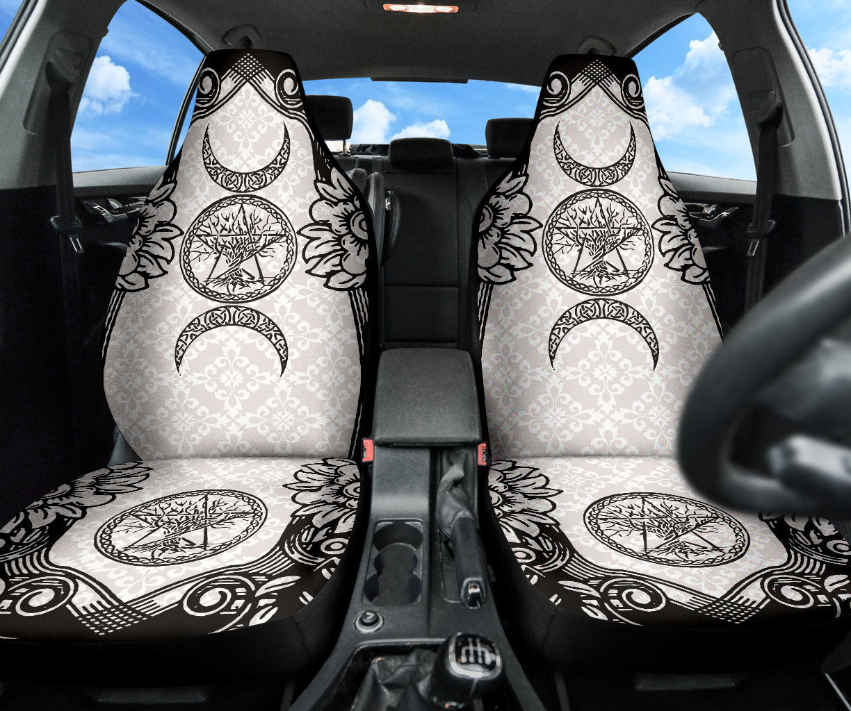 Triple Moon Wicca Car Seat Covers