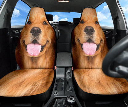 Golden Retriever Car Seat Covers Funny Dog Face