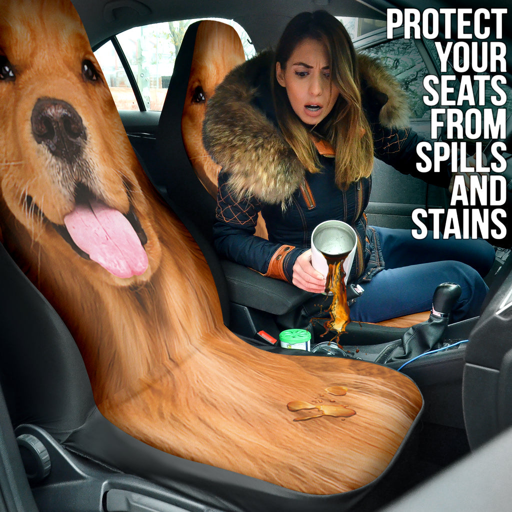 Golden Retriever Car Seat Covers Funny Dog Face