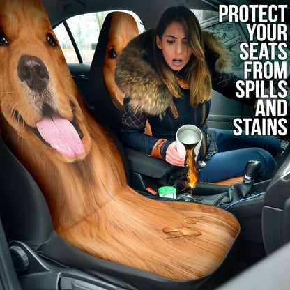 Golden Retriever Car Seat Covers Funny Dog Face