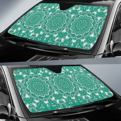 Green Mandala Circle Car Auto Sun Shades