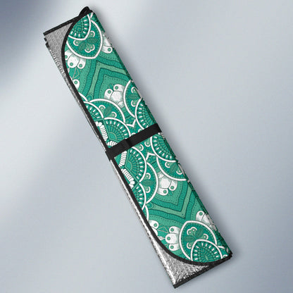 Green Mandala Circle Car Auto Sun Shades