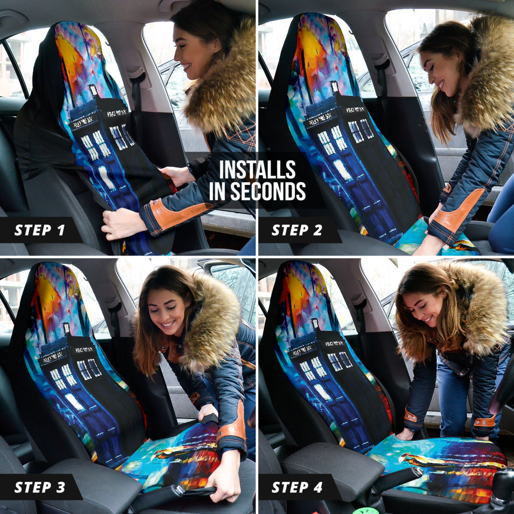 Tardis Telephone Doctor Who Car Seat Covers Amazing