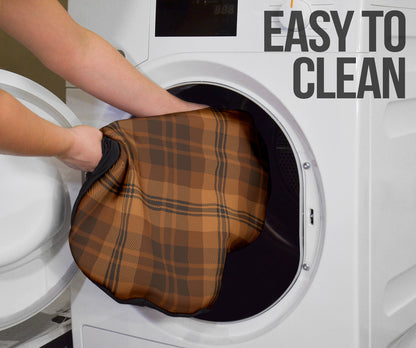 Orange Plaid Pattern Vintage Car Seat Covers