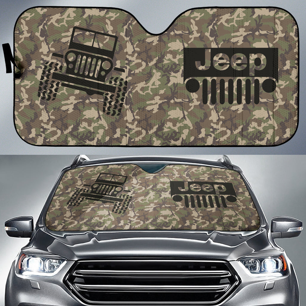 Jeep Offroad Car Auto Sun Shades Camouflage Woodland