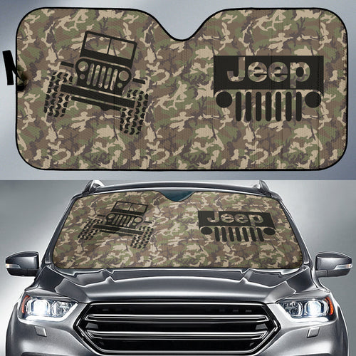 Jeep Offroad Car Auto Sun Shades Camouflage Woodland