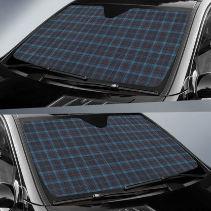 Dark Blue Plaid Pattern Car Auto Sun Shades