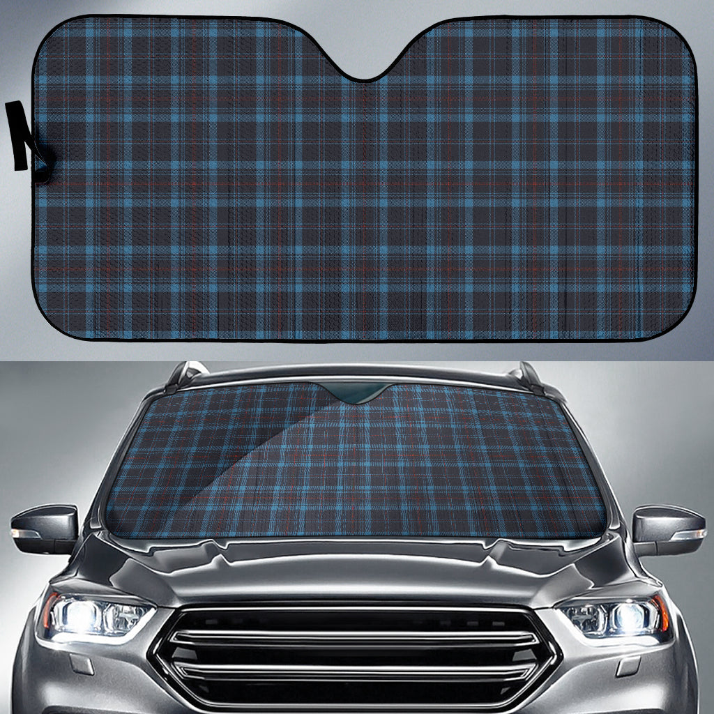 Dark Blue Plaid Pattern Car Auto Sun Shades