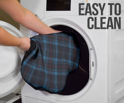 Dark Blue Plaid Pattern Car Seat Covers