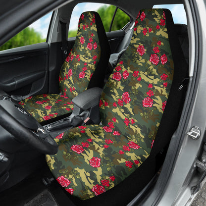 Red Rose Camo Car Auto Seat Covers