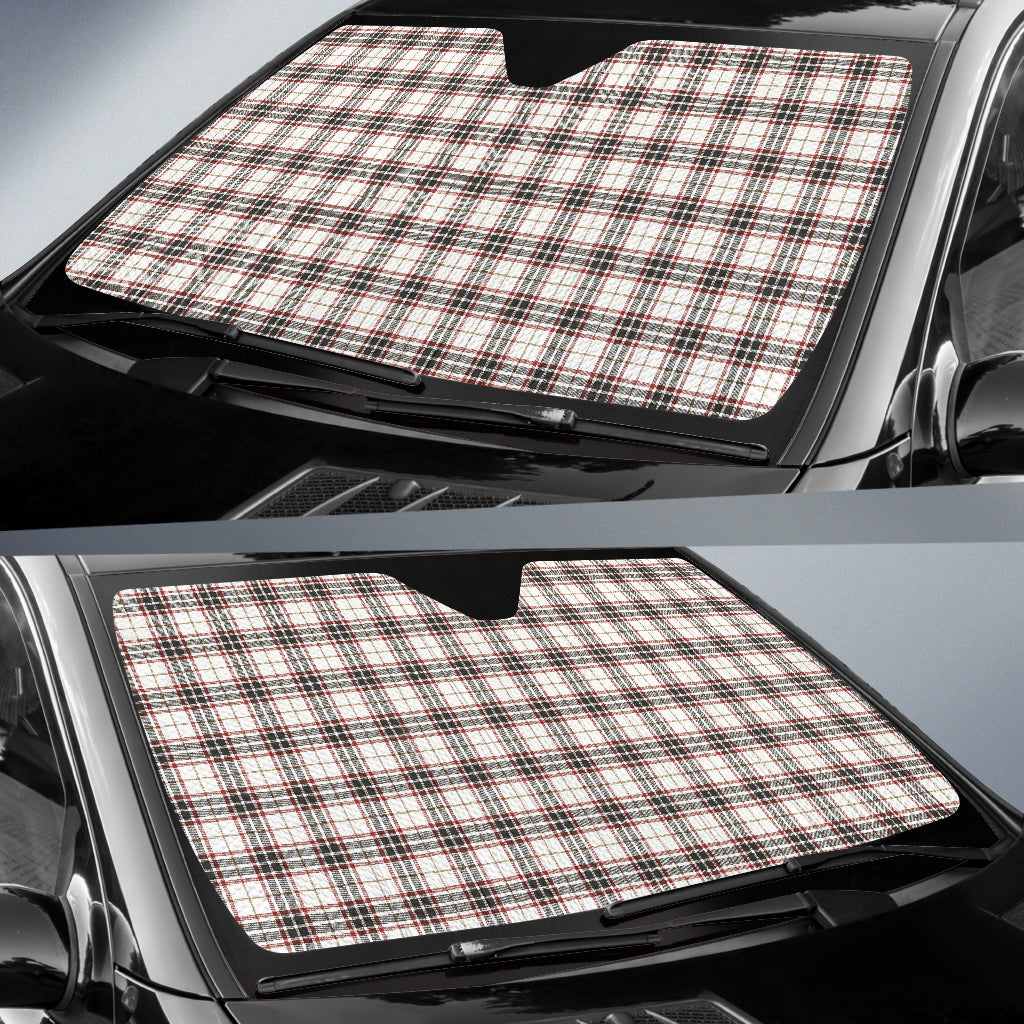 White Plaid Pattern Car Auto Sun Shades
